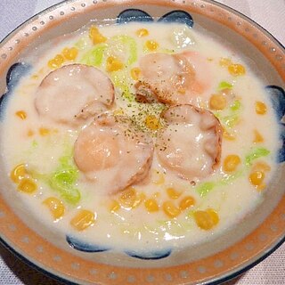 失敗なしの♪帆立と白菜の☆豆乳スープ